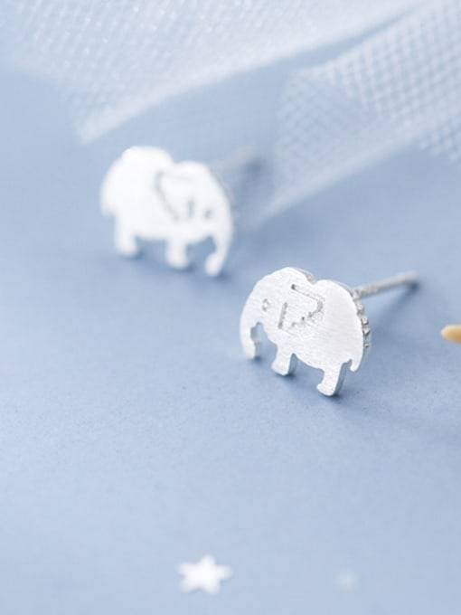 Rosh 925 Sterling Silver With Platinum Plated Cute Elephant Stud Earrings 2