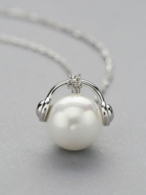 One Silver S925 Silver Pearl Necklace 3