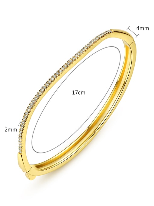 BLING SU Copper inlaid AAA zircon simple wave Bracelet 4