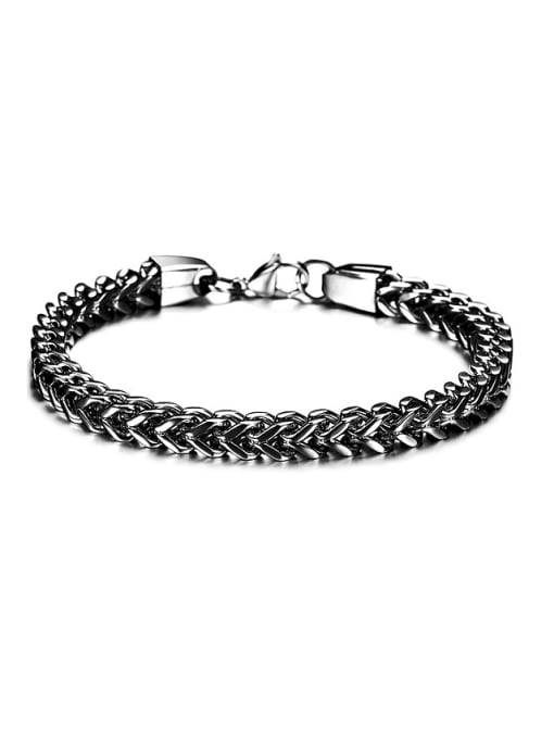 Black Personalized Titanium Plating Men Bracelet