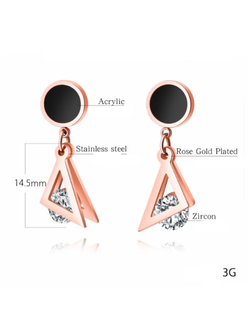 Open Sky Stainless Steel With Rose Gold Plated Simplistic Geometric Stud Earrings 2