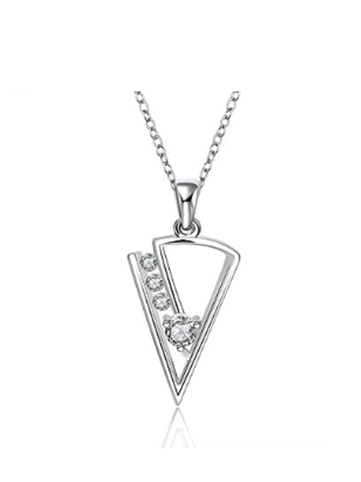 OUXI Simple Hollow Triangle Zircon Necklace 0