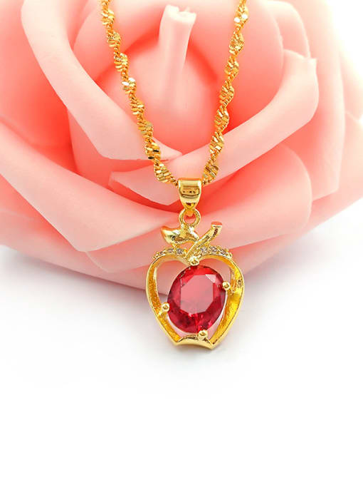 Neayou Elegant Red Apple Shaped Necklace 2