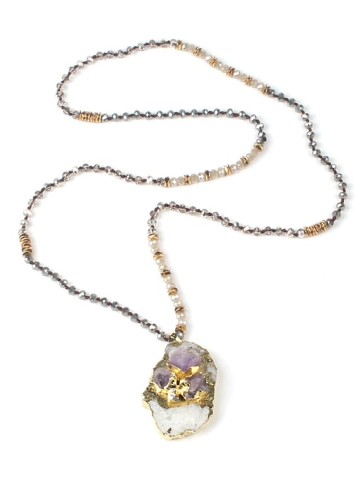 HN1898-D Original DIY Crystal Beads Irregular Stone Fashion Necklace