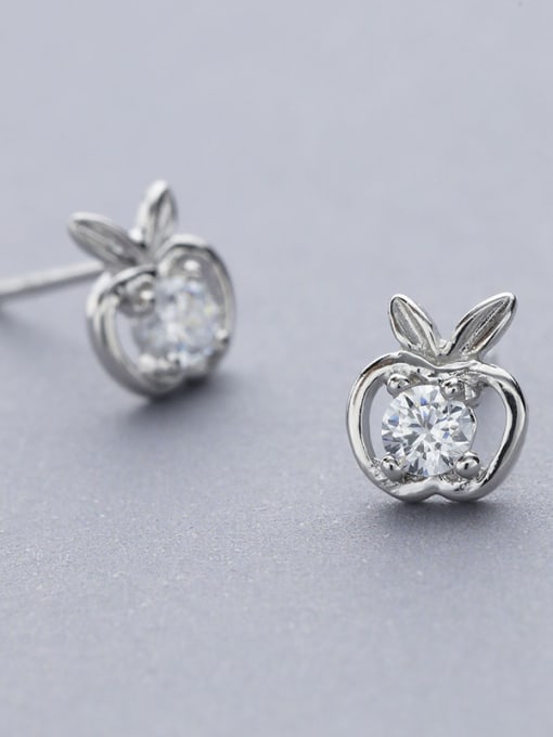 White Elegant Apple Shaped Zircon stud Earring