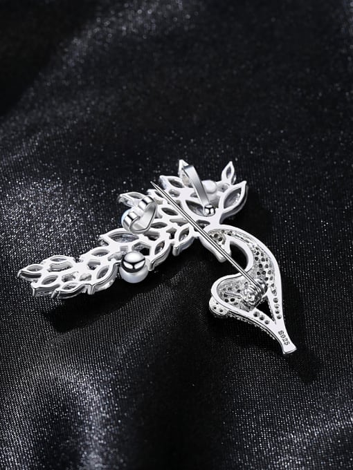 CCUI 925 Sterling Silver With Cubic Zirconia  Personality Animal  Merlot Brooches 3