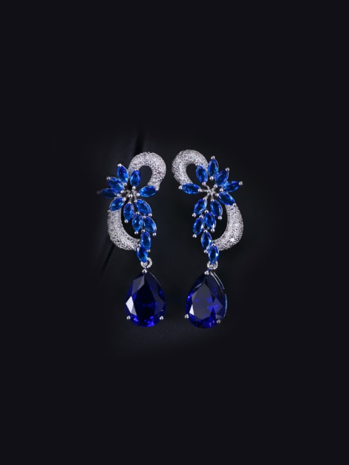 Blue Luxury Noble Copper Cluster earring