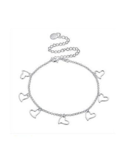 OUXI Simple Hollow Heart Shapes Anklet 0