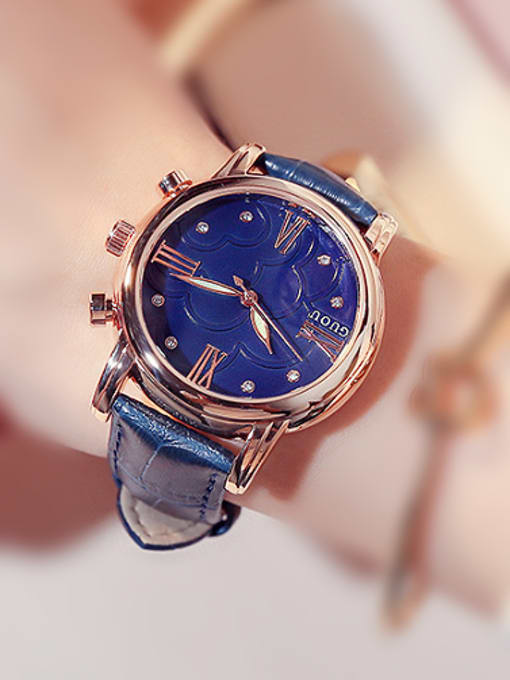 royal blue 2018 GUOU Brand Retro Roman Numerals Watch