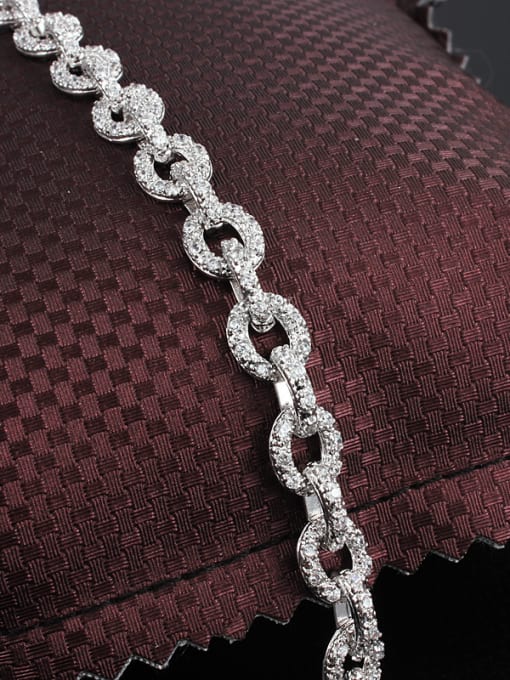 SANTIAGO Women Exquisite Platinum Plated Zircon Bracelet 1