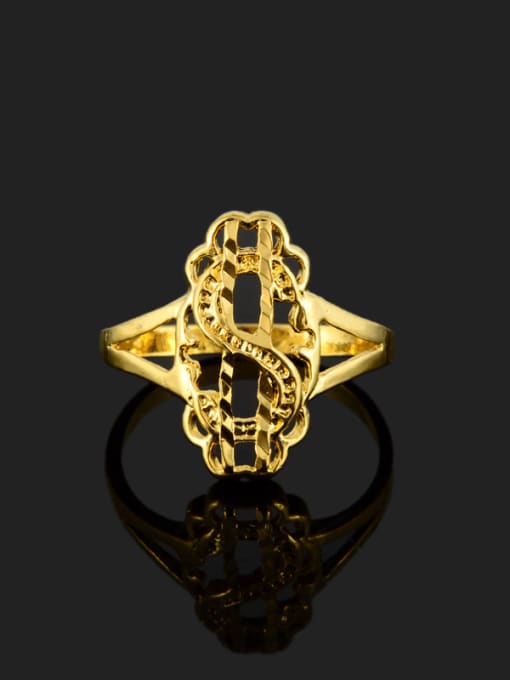 Yi Heng Da Delicate Letter S Shaped Gold Plated Copper Ring 2