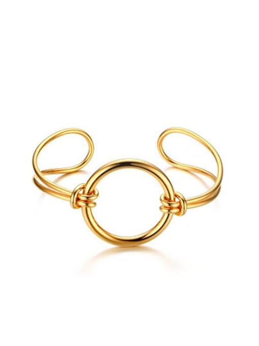 CONG Fashion Gold Plated Open Design Titanium Bangle 0