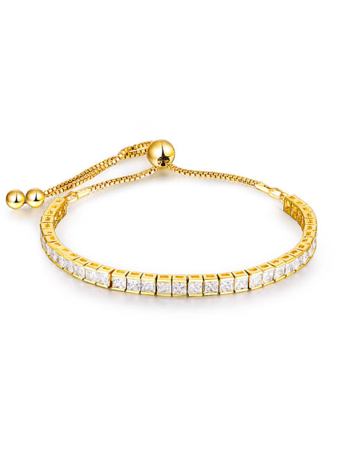 Gold Geometric Zircon Bracelet