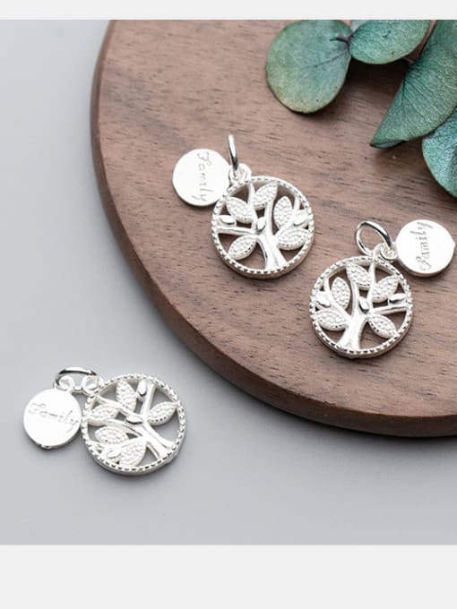 FAN 925 Sterling Silver With Antique Silver Plated Trendy Round Findings & Components 3