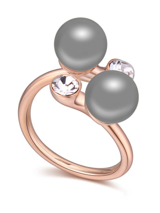 deep grey Chanz using austrian elements in Austria pearl ring edge jewelry with you