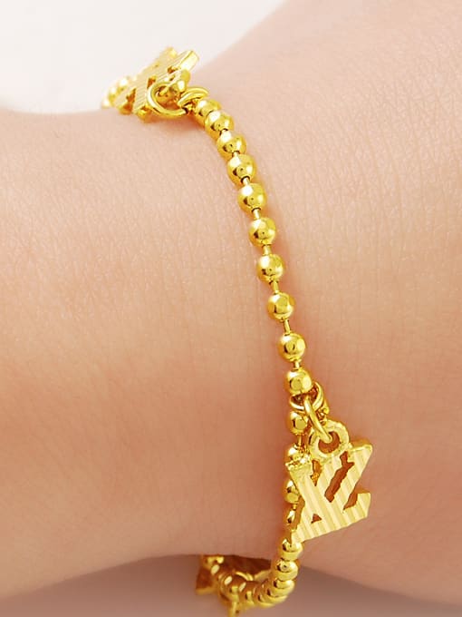 Yi Heng Da Fashionable 24K Gold Plated Letter Design Bracelet 1