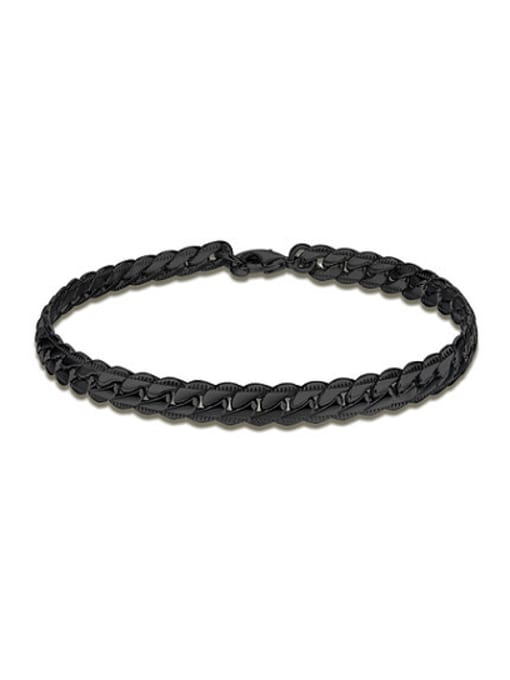 Ronaldo Black Gun Plated Geometric Shaped Twisted Rope Bracelet 0