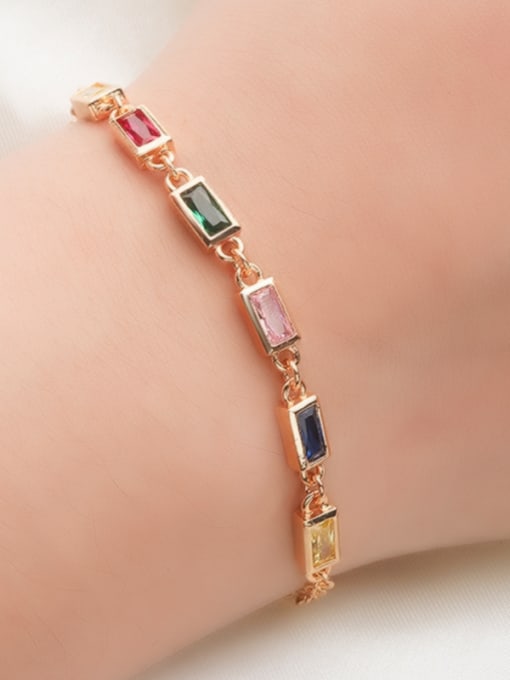 ROSS Copper With Glass Stone Trendy Square Bracelets 1