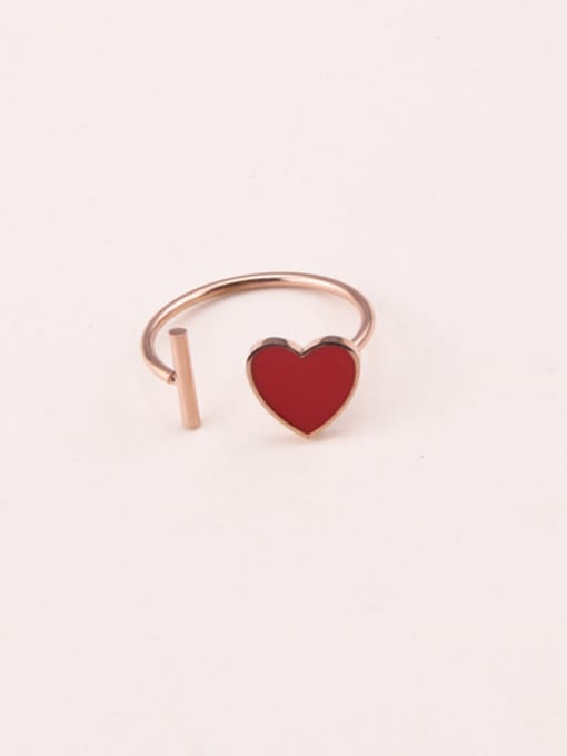 GROSE Red Glue Heart Opening Ring 0