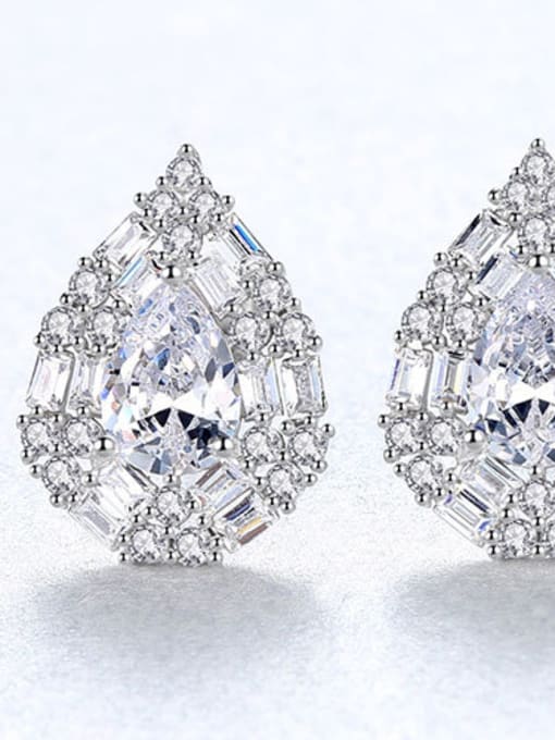 write Sterling silver with AAA zircon drops earring