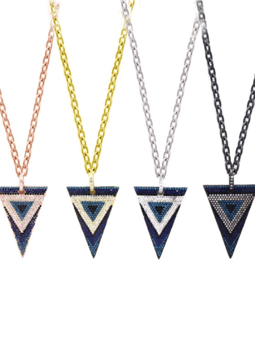 My Model Middle East Micro Pave Colorful Triangle Necklace 1