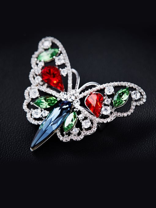 CEIDAI Colorful Butterfly-shaped Crystal Brooch 2
