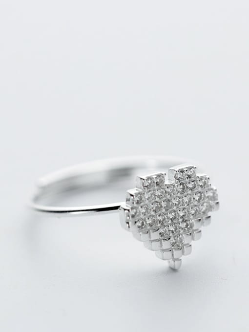 Rosh Elegant Heart Shaped Shining Zircons S925 Silver Ring 1