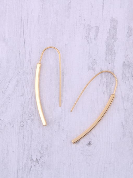 GROSE Titanium With Gold Plated Simplistic Irregular Hook Earrings 1