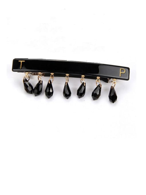 black platinum Alloy With Cellulose Acetate Vintage Water Drop Barrettes & Clips