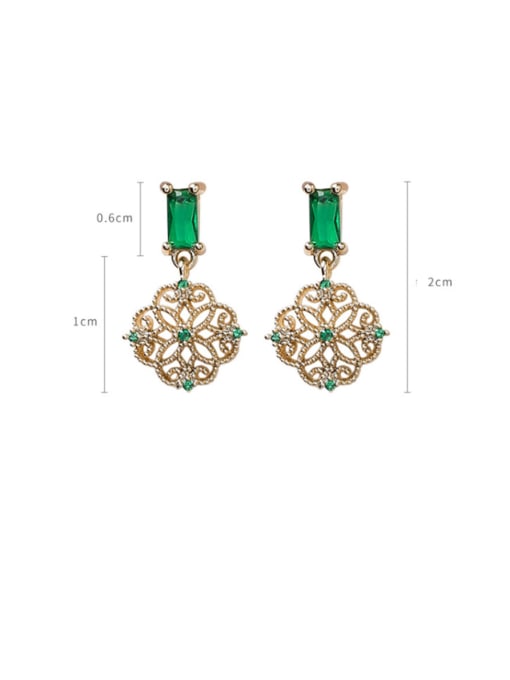 Girlhood Alloy With Gold Plated Delicate  Hollow  Flower Drop Earrings 2