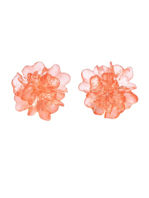 Girlhood Alloy With Rose Gold Plated Cute Flower Stud Earrings