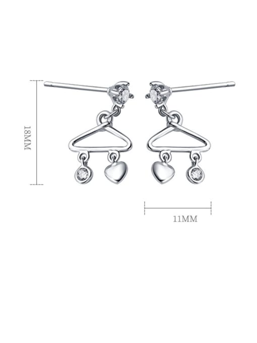 Dan 925 Sterling Silver With Glossy Fashion Triangle Drop Earrings 3