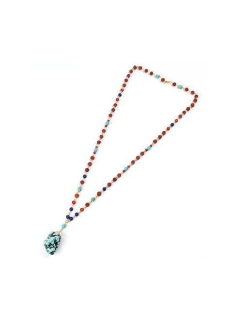 handmade Irregular Turquoise Pendant Creative Fashion Necklace 0