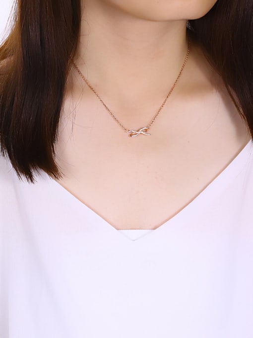 One Silver Bowknot Shaped Necklace 1