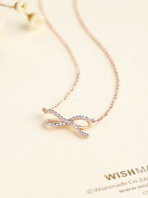 One Silver Bowknot Shaped Necklace 3