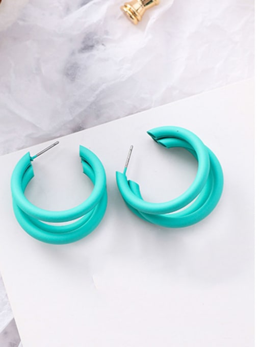 C blue Alloy With Acrylic Simplistic Geometric Hoop Earrings