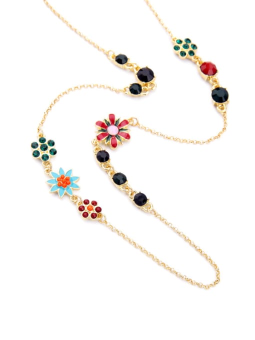 KM Colorful Simple Long Alloy Necklace 2