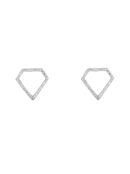 Mo Hai Copper With Platinum Plated Simplistic Hollow Geometric Stud Earrings 1