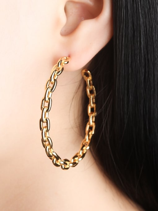 ROSS Copper With Gold Plated Fashion Round Hoop Earrings 1