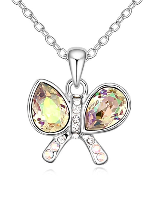 QIANZI austrian Elements Crystal Necklace Jiaoutiancheng bow crystal pendant Pendant with Zi 1