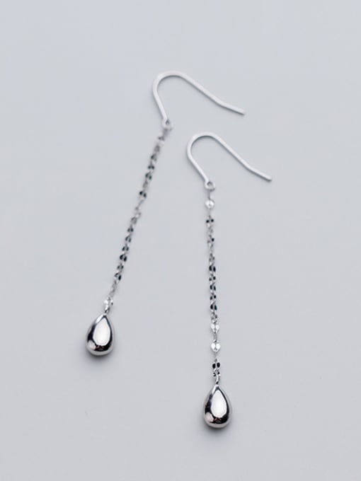 Rosh 925 Sterling Silver With Glossy  Fashion Water Flow comb Drop Hook Earrings 0