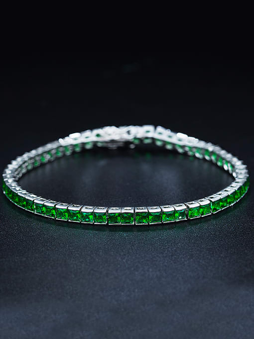 UNIENO Green Square Zircon Bracelet 0