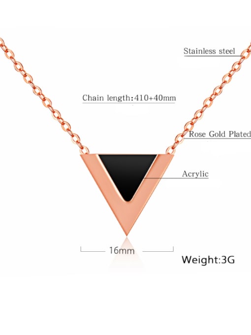 Open Sky Stainless Steel With Rose Gold Plated Simplistic Triangle Necklaces 2