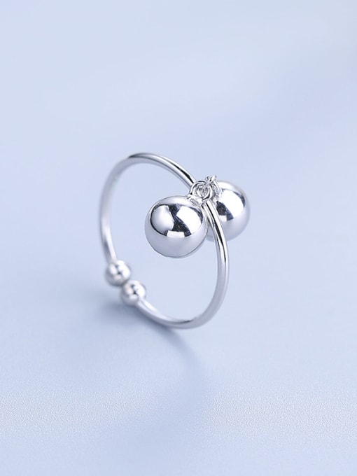 One Silver Women All-match Round Shaped Ring 0