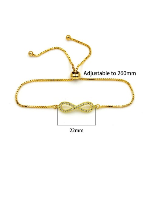 Mo Hai Copper With Cubic Zirconia  Simplistic Number  8 Adjustable  Bracelets 3