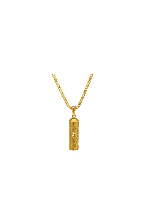 XP Copper Alloy 24K Gold Plated Classical Character Necklace 0