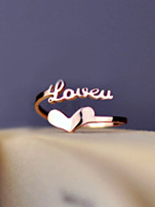 Ya Heng Rose Gold Plated Love Heart-shape Opening Ring 2