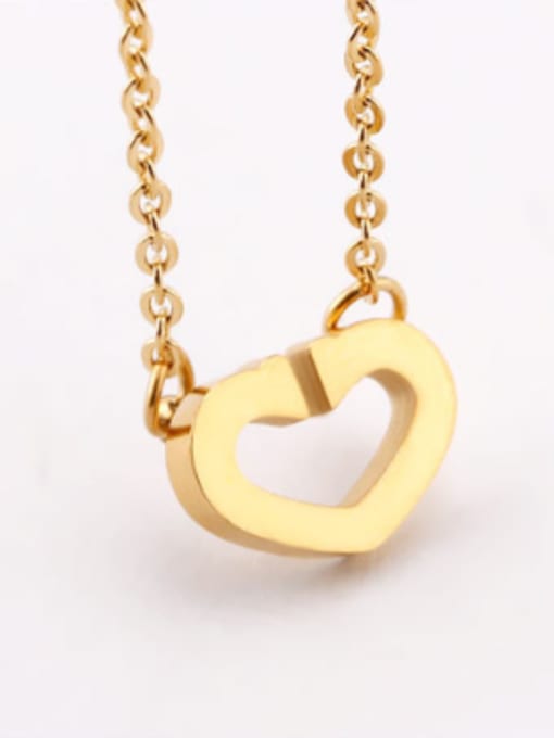 OUXI Simple Opening Hollow Heart shaped Necklace 2