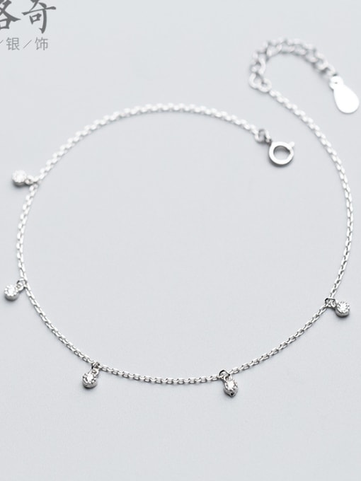 Rosh S925 silver bracelet, female wind fashion personality, diamond round chain, temperament, tassel feet, female S2450 3