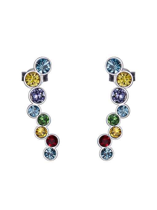 multi-Color S925 Silver Colorful drop earring